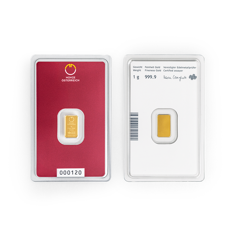 1 Gramm Barren - Münze Österreich